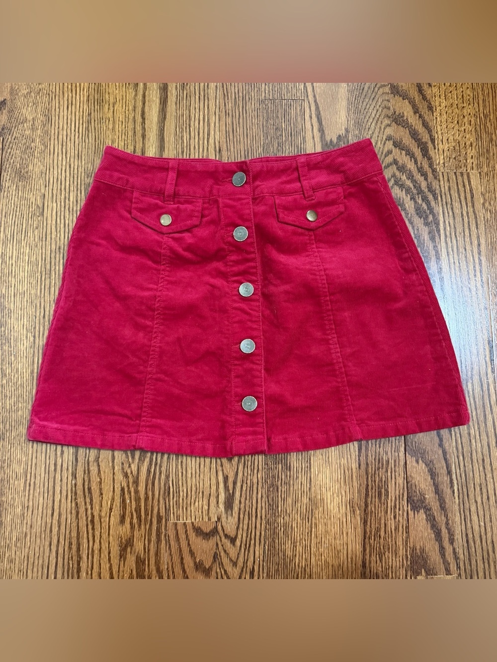 Forever 21 Red Corduroy Mini Skirt Size Small